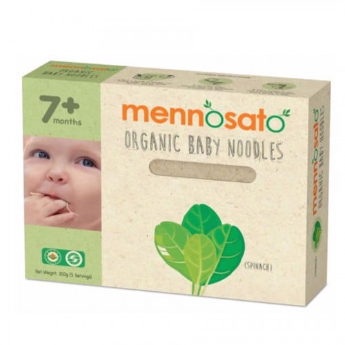 Mì ăn dặm hữu cơ cho bé vị cải bó xôi mennosato 200g